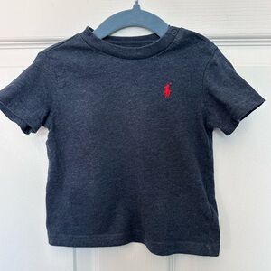 Ralph Lauren Kids Charcoal Tee with Red Logo